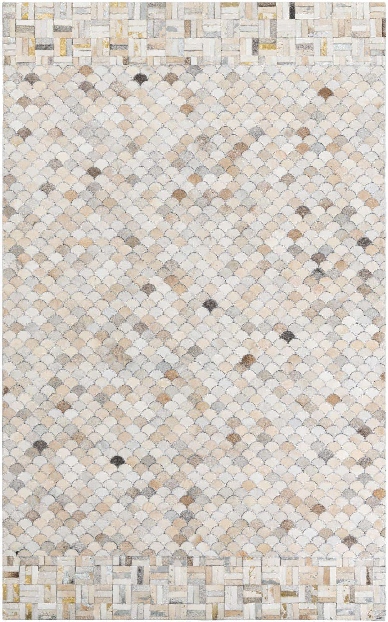 5' 2 x 8' 4 Cowhide Leather Rug