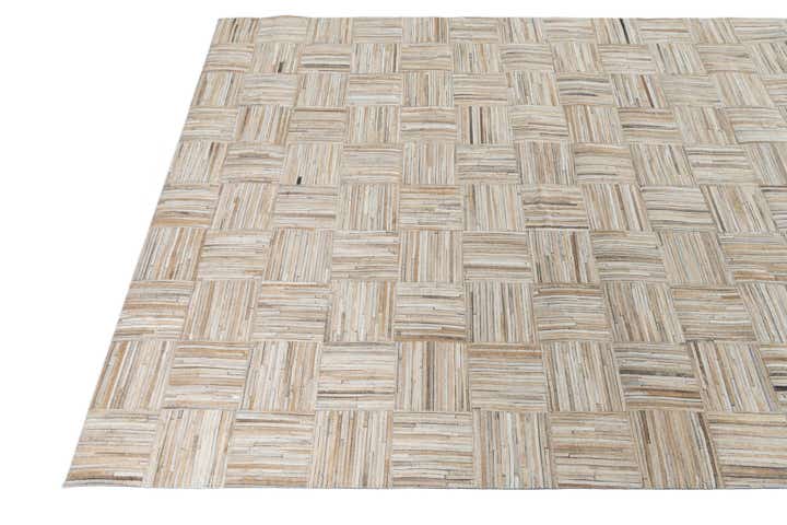 4' 10 x 7' 9 Cowhide Leather Rug