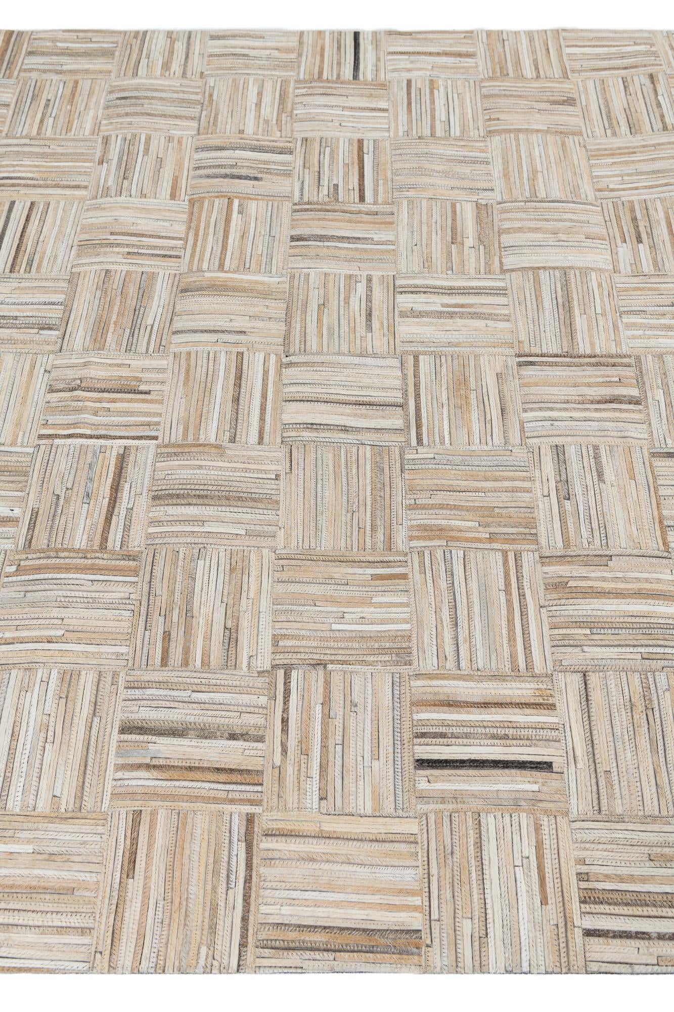 4' 10 x 7' 9 Cowhide Leather Rug