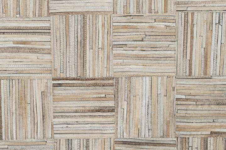 4' 10 x 7' 9 Cowhide Leather Rug