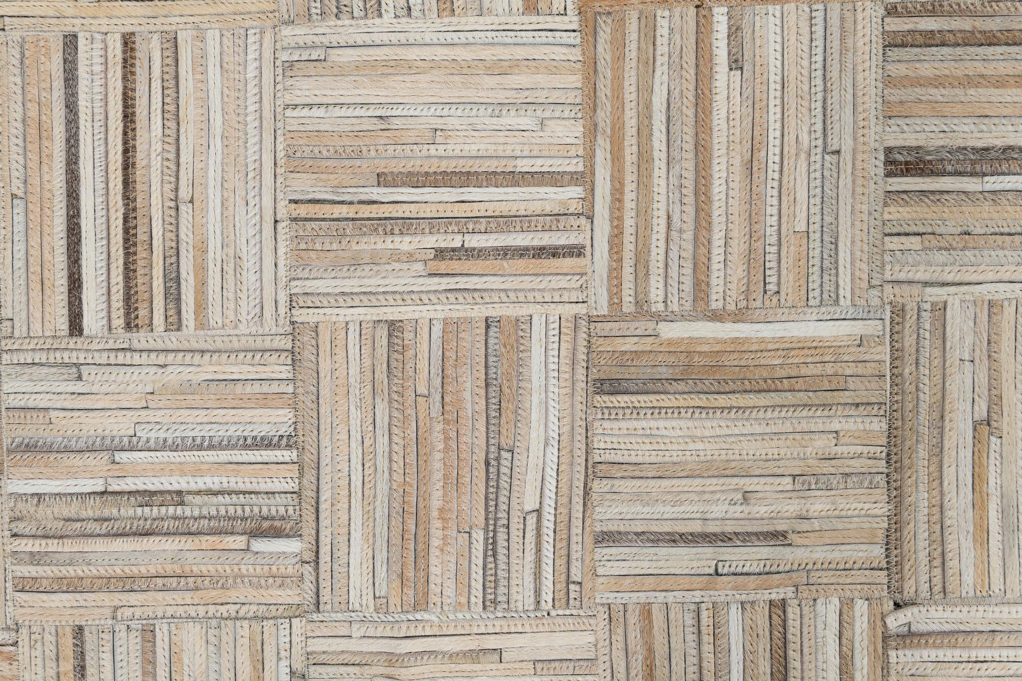 4' 10 x 7' 9 Cowhide Leather Rug