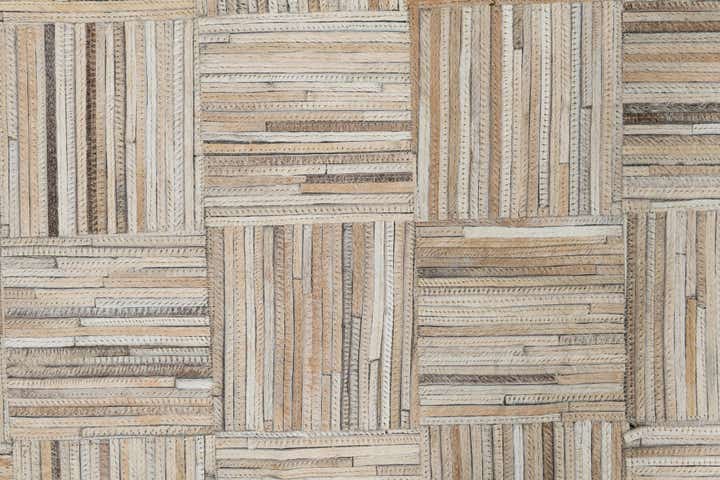 4' 10 x 7' 9 Cowhide Leather Rug