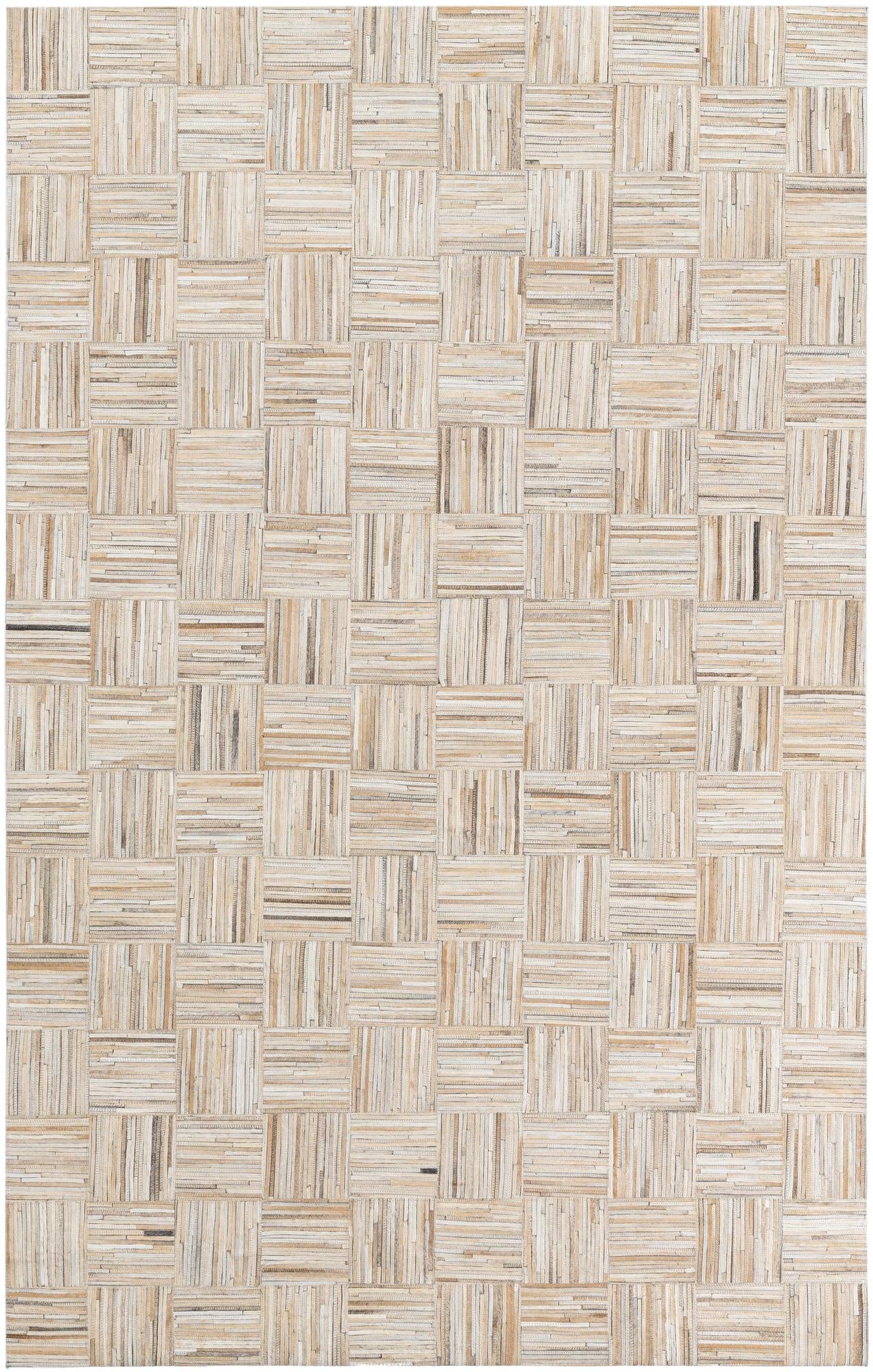 4' 10 x 7' 9 Cowhide Leather Rug