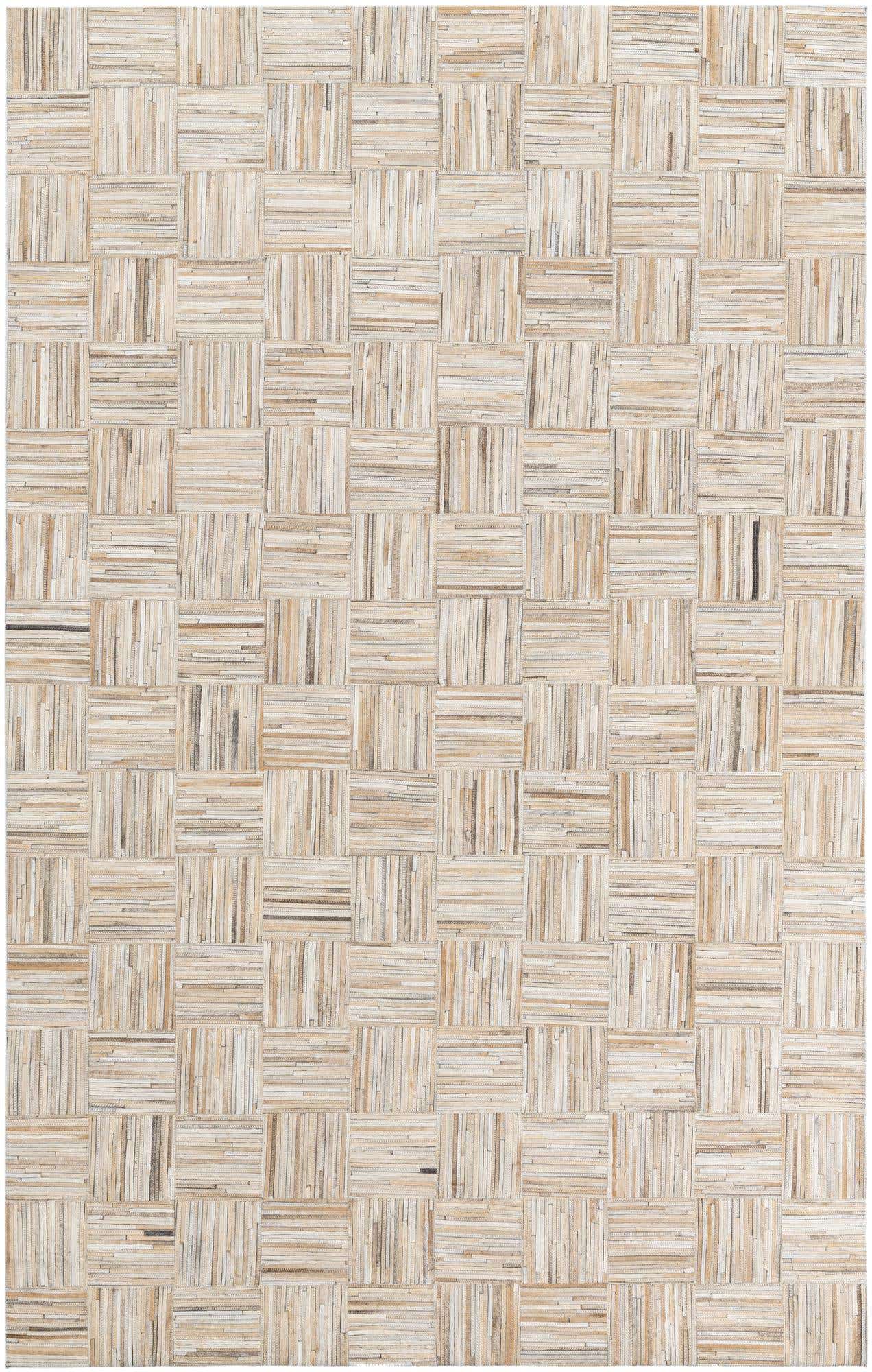 4' 10 x 7' 9 Cowhide Leather Rug