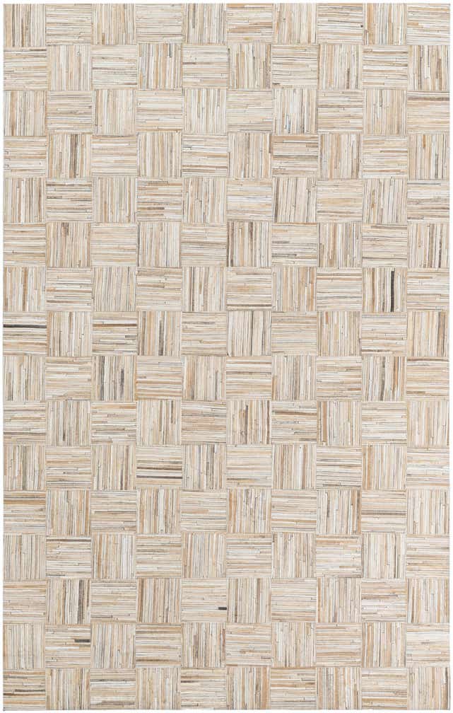 4' 10 x 7' 9 Cowhide Leather Rug