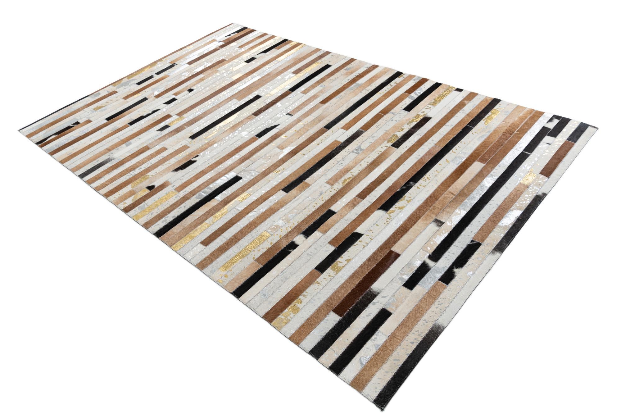 5' 1 x 7' 9 Cowhide Leather Rug