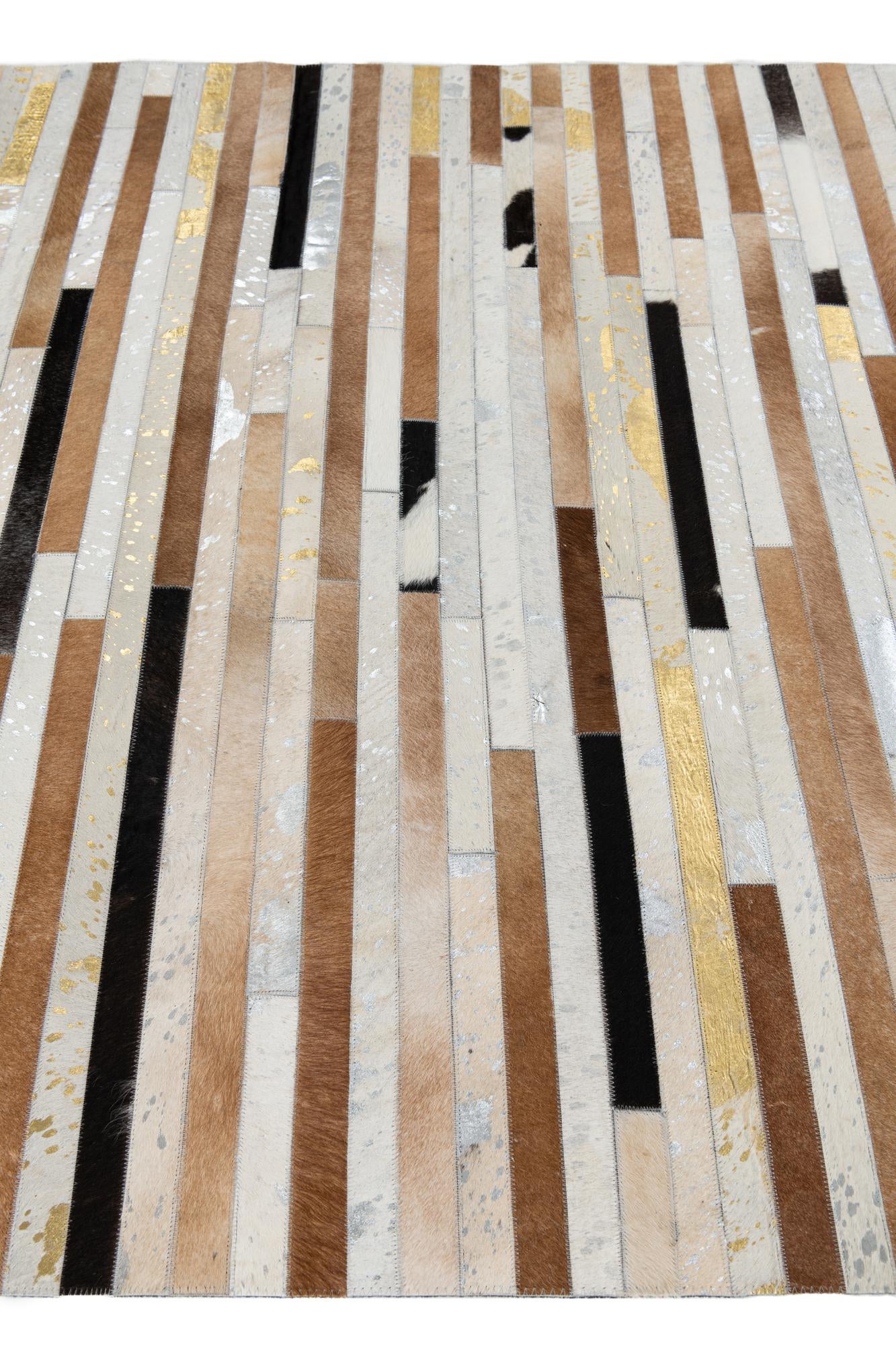5' 1 x 7' 9 Cowhide Leather Rug