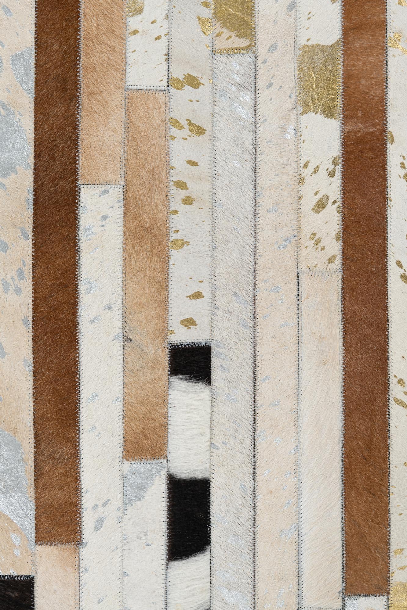 5' 1 x 7' 9 Cowhide Leather Rug