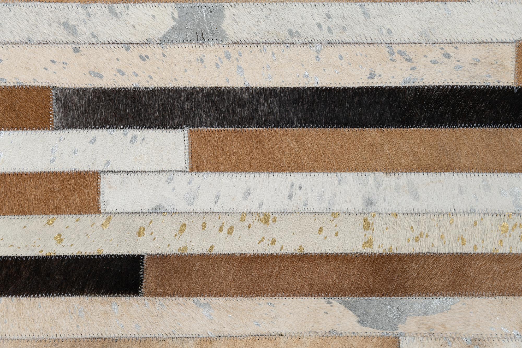 5' 1 x 7' 9 Cowhide Leather Rug