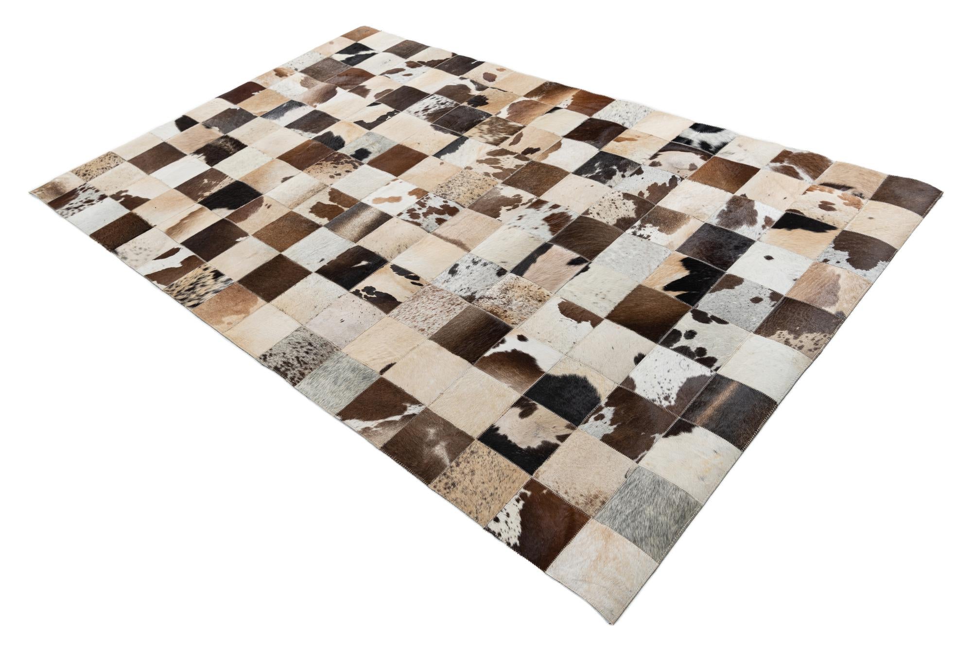 5' x 7' 9 Cowhide Leather Rug