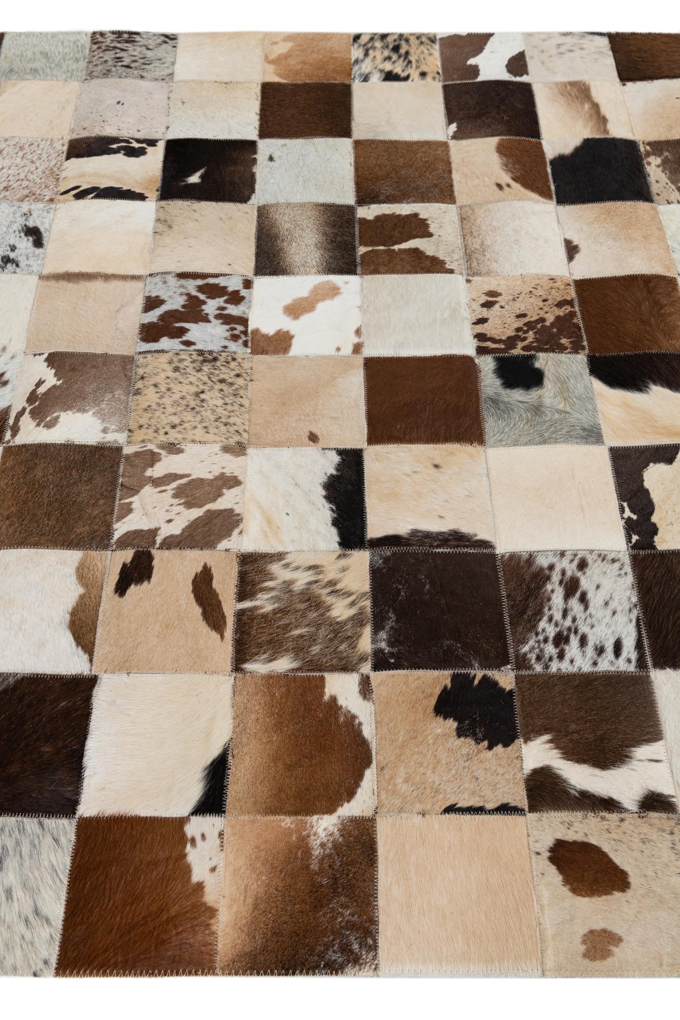 5' x 7' 9 Cowhide Leather Rug