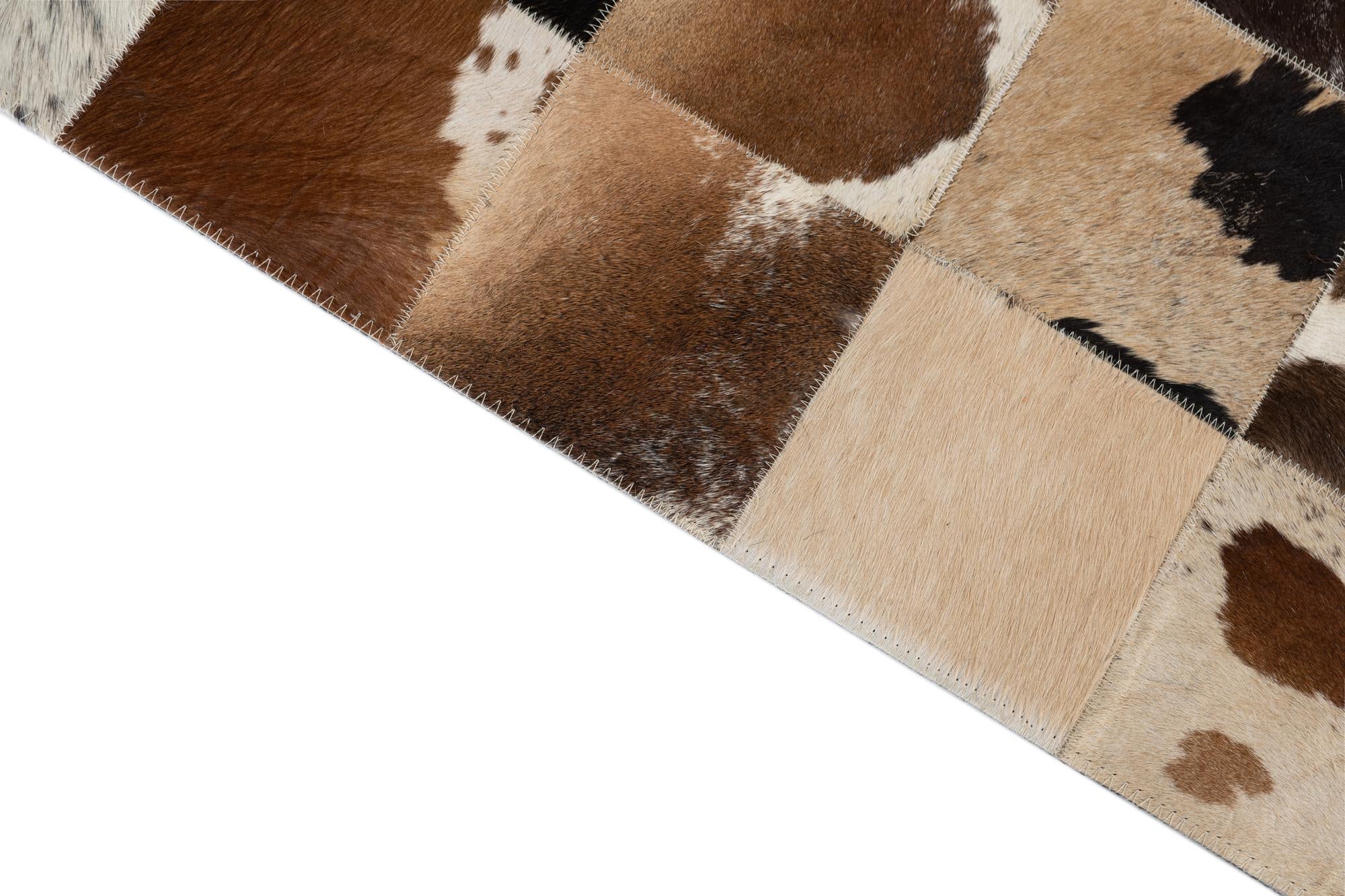 5' x 7' 9 Cowhide Leather Rug