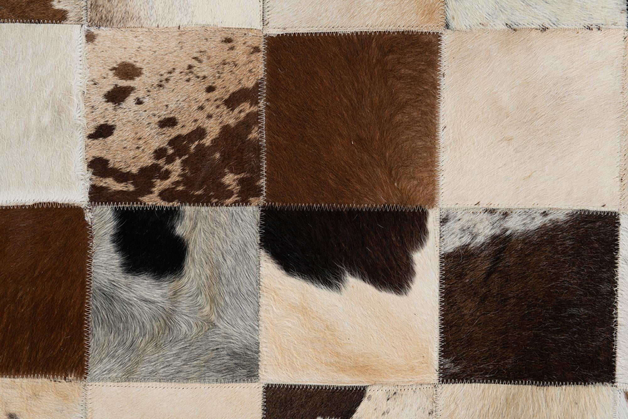 5' x 7' 9 Cowhide Leather Rug