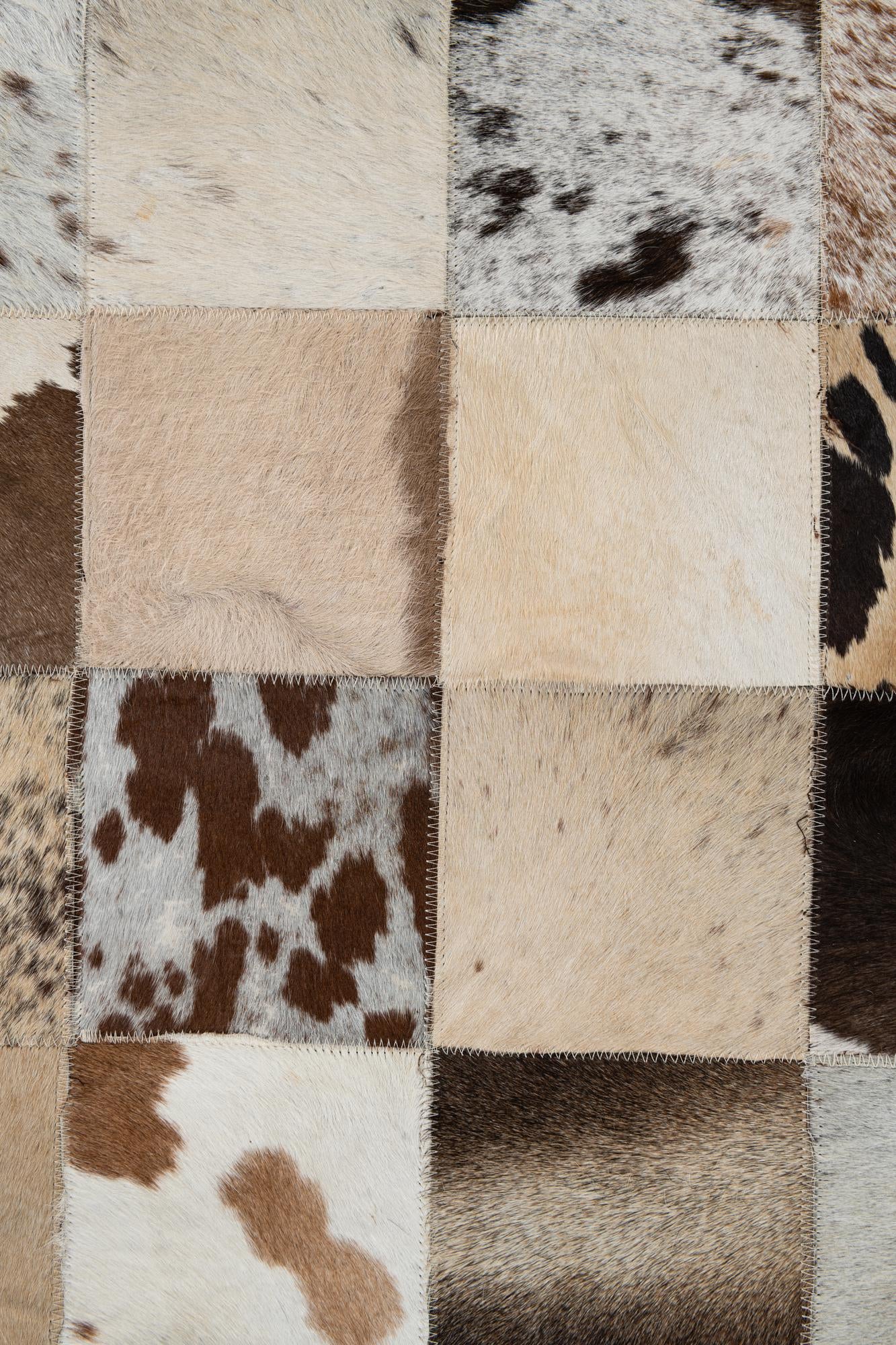 5' x 7' 9 Cowhide Leather Rug