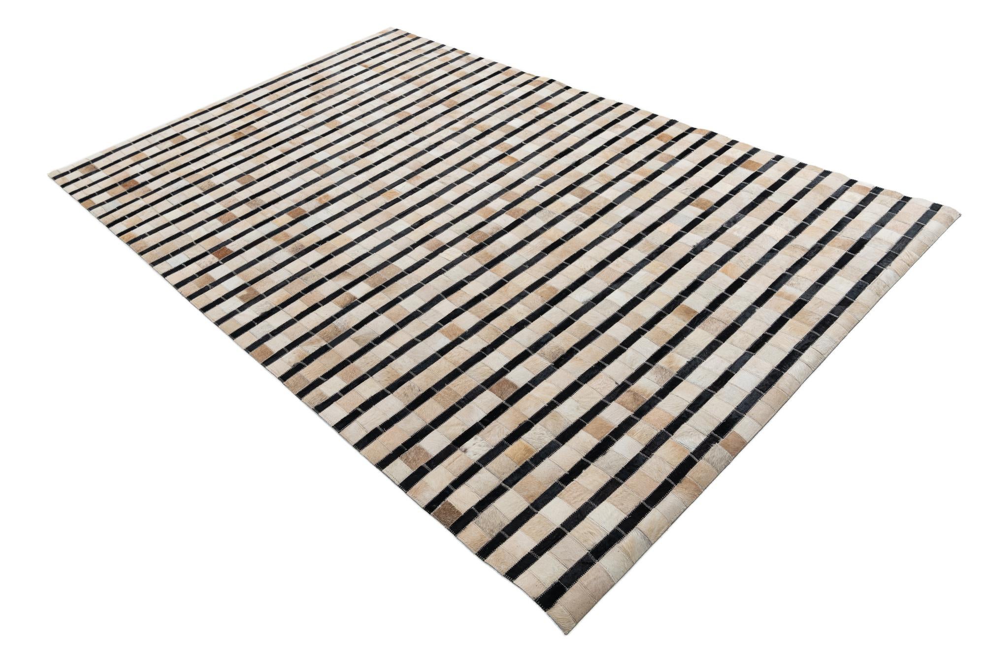 5' 1 x 7' 10 Cowhide Leather Rug