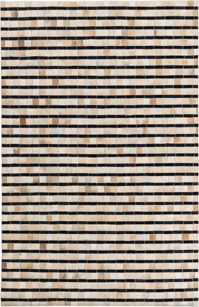 5' 1 x 7' 10 Cowhide Leather Rug