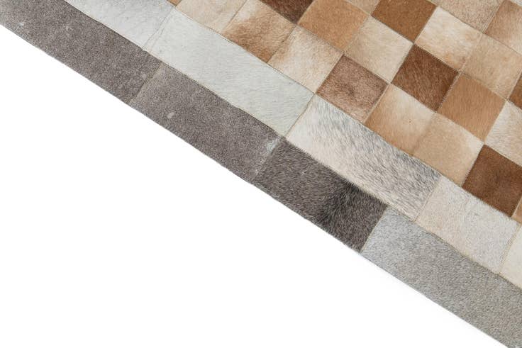 Detail image of 4' 10 x 7' 8 Cowhide Leather Rug