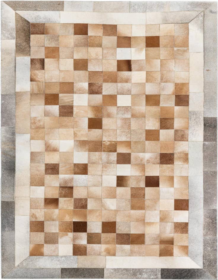 Detail image of 4' 10 x 7' 8 Cowhide Leather Rug