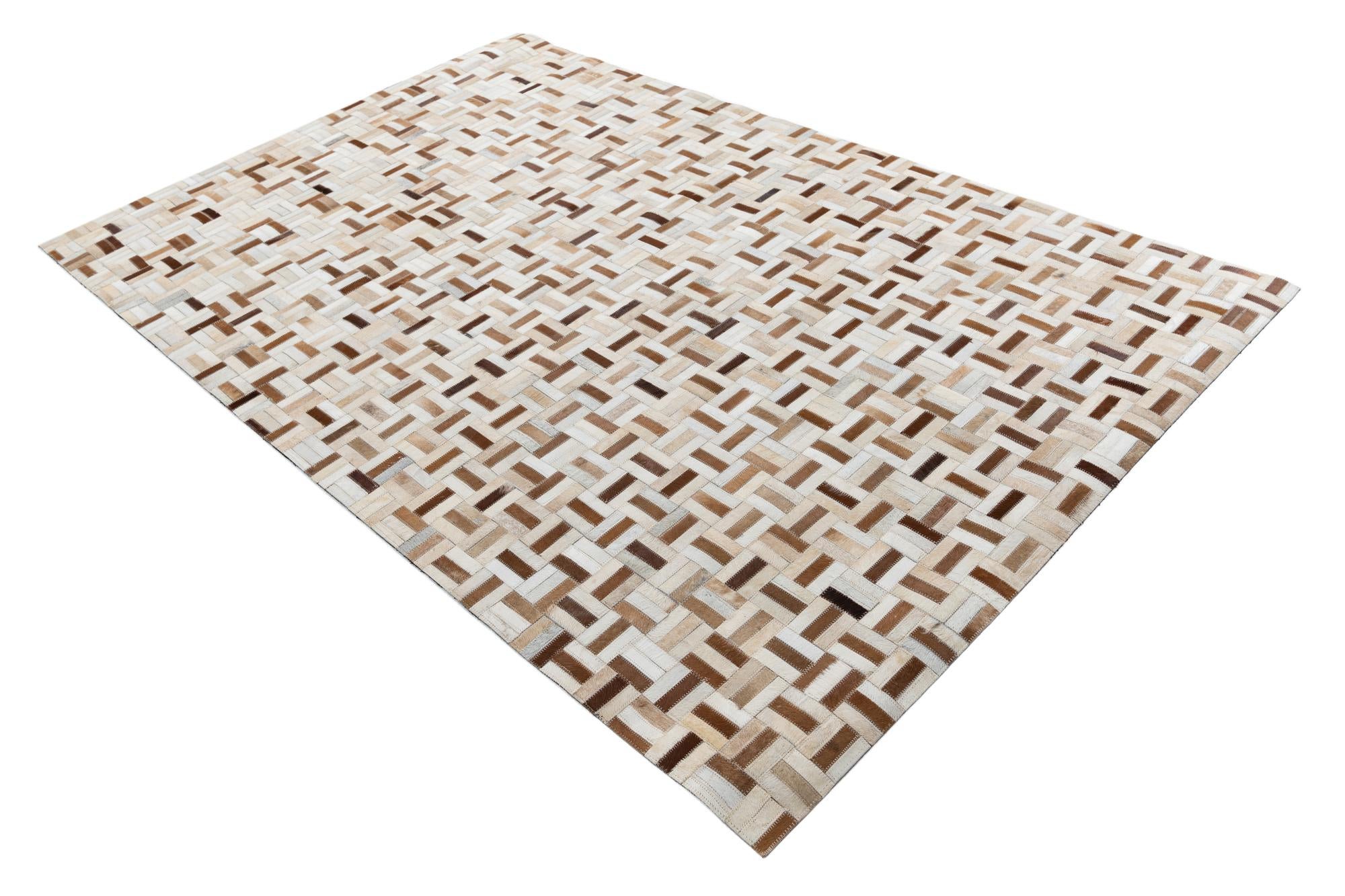 5' 1 x 8' Cowhide Leather Rug