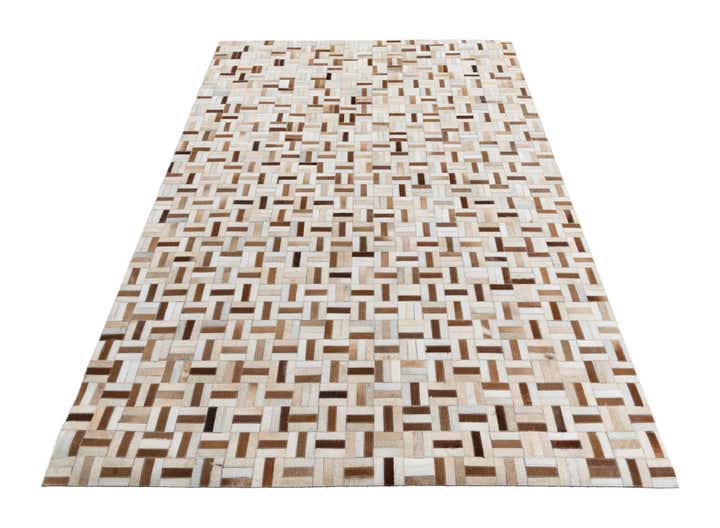 5' 1 x 8' Cowhide Leather Rug