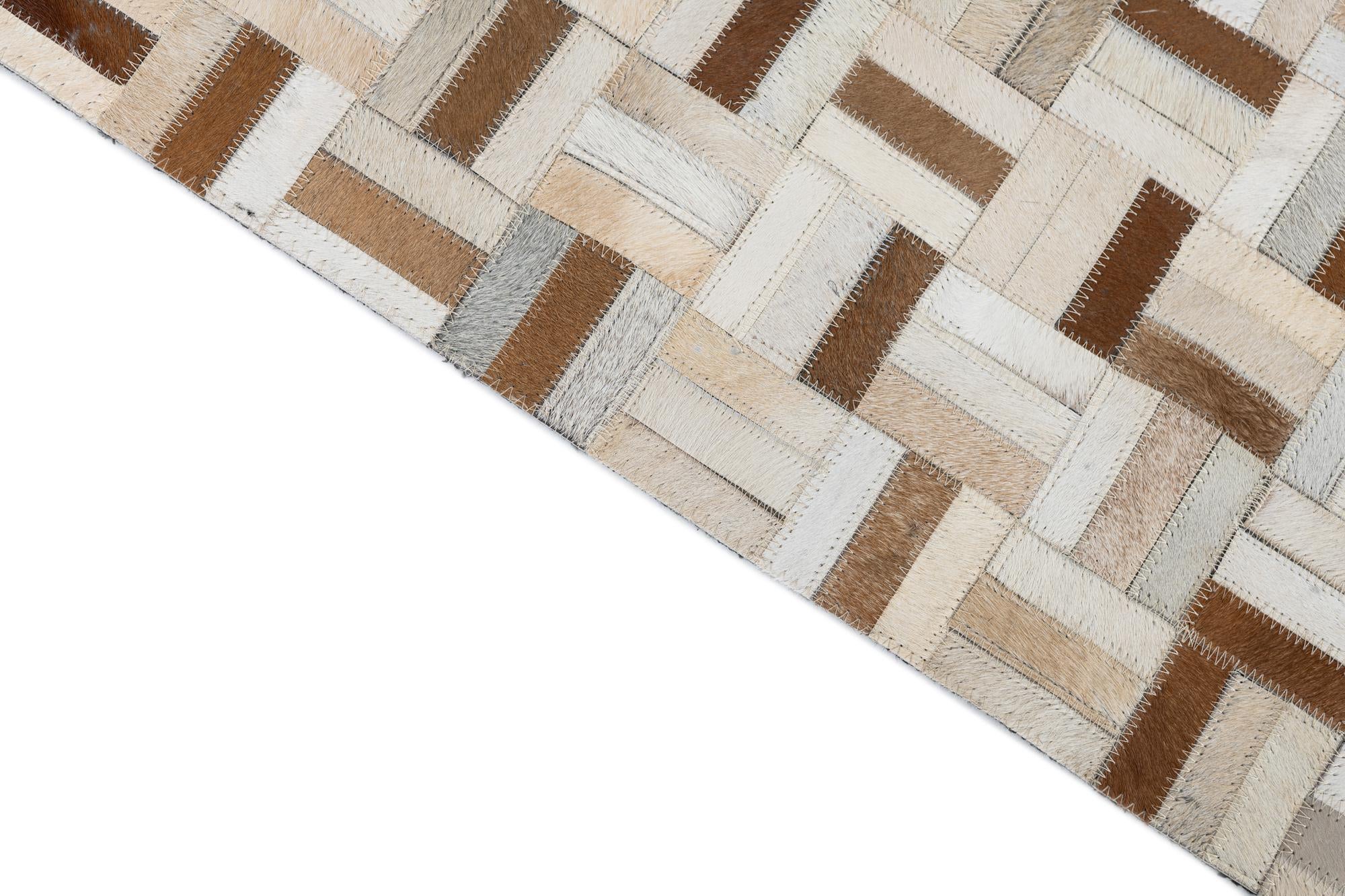 5' 1 x 8' Cowhide Leather Rug