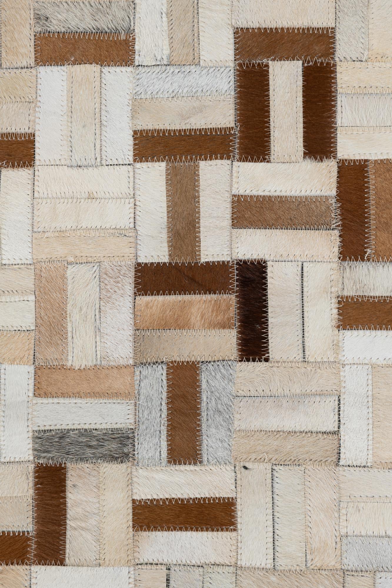 5' 1 x 8' Cowhide Leather Rug