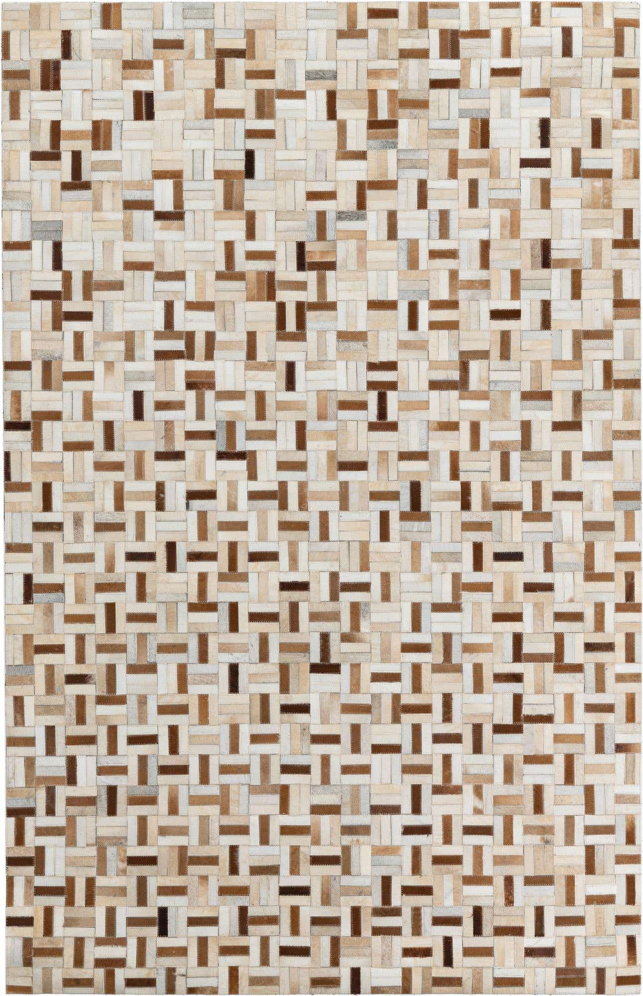 5' 1 x 8' Cowhide Leather Rug