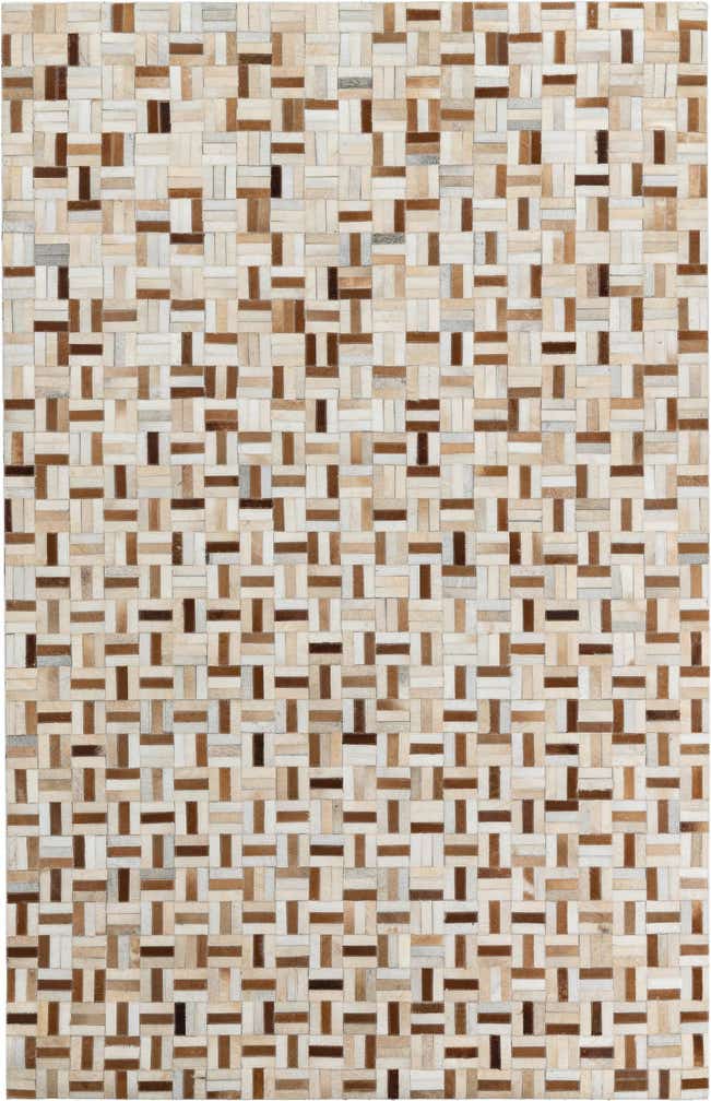 5' 1 x 8' Cowhide Leather Rug
