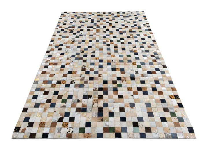 5' 1 x 8' Cowhide Leather Rug