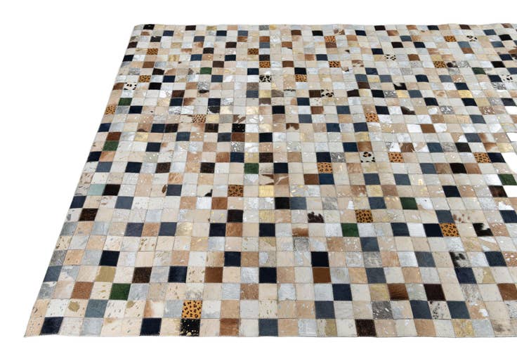 Detail image of 5' 1 x 8' Cowhide Leather Rug