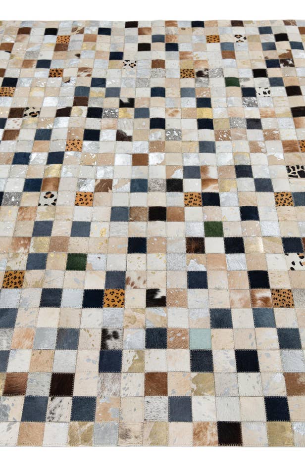 Detail image of 5' 1 x 8' Cowhide Leather Rug