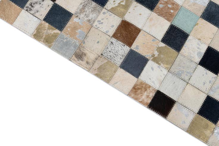 Detail image of 5' 1 x 8' Cowhide Leather Rug