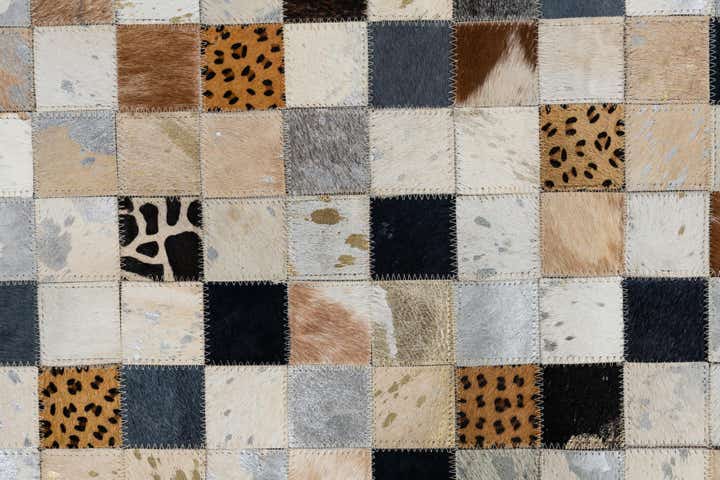 5' 1 x 8' Cowhide Leather Rug