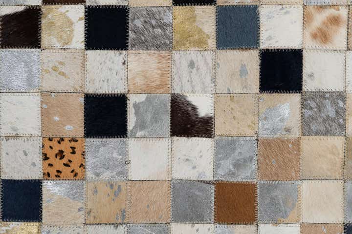 5' 1 x 8' Cowhide Leather Rug