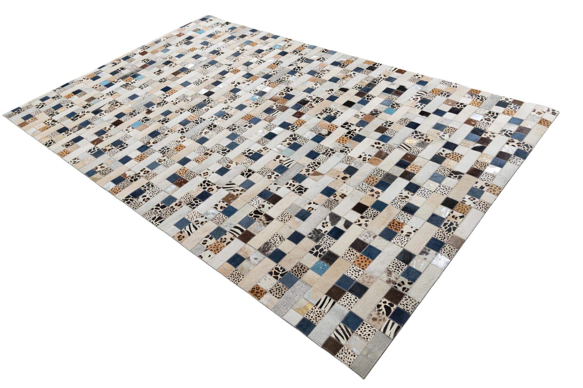 5' x 8' Cowhide Leather Rug