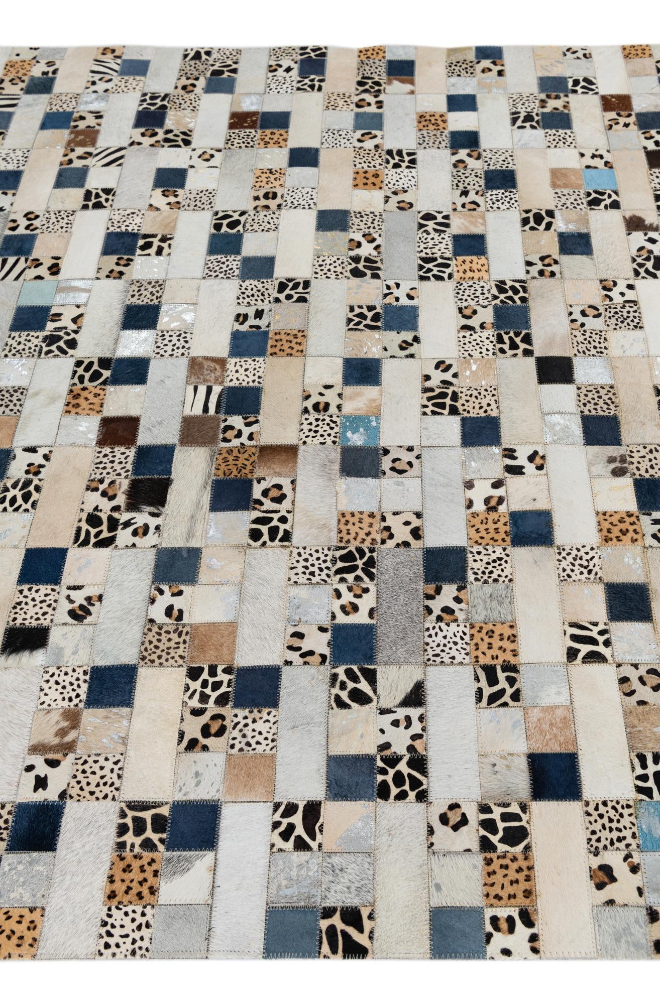 5' x 8' Cowhide Leather Rug