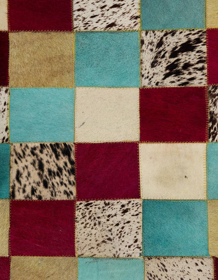 Detail image of 4' x 5' 8 Cowhide Leather Rug