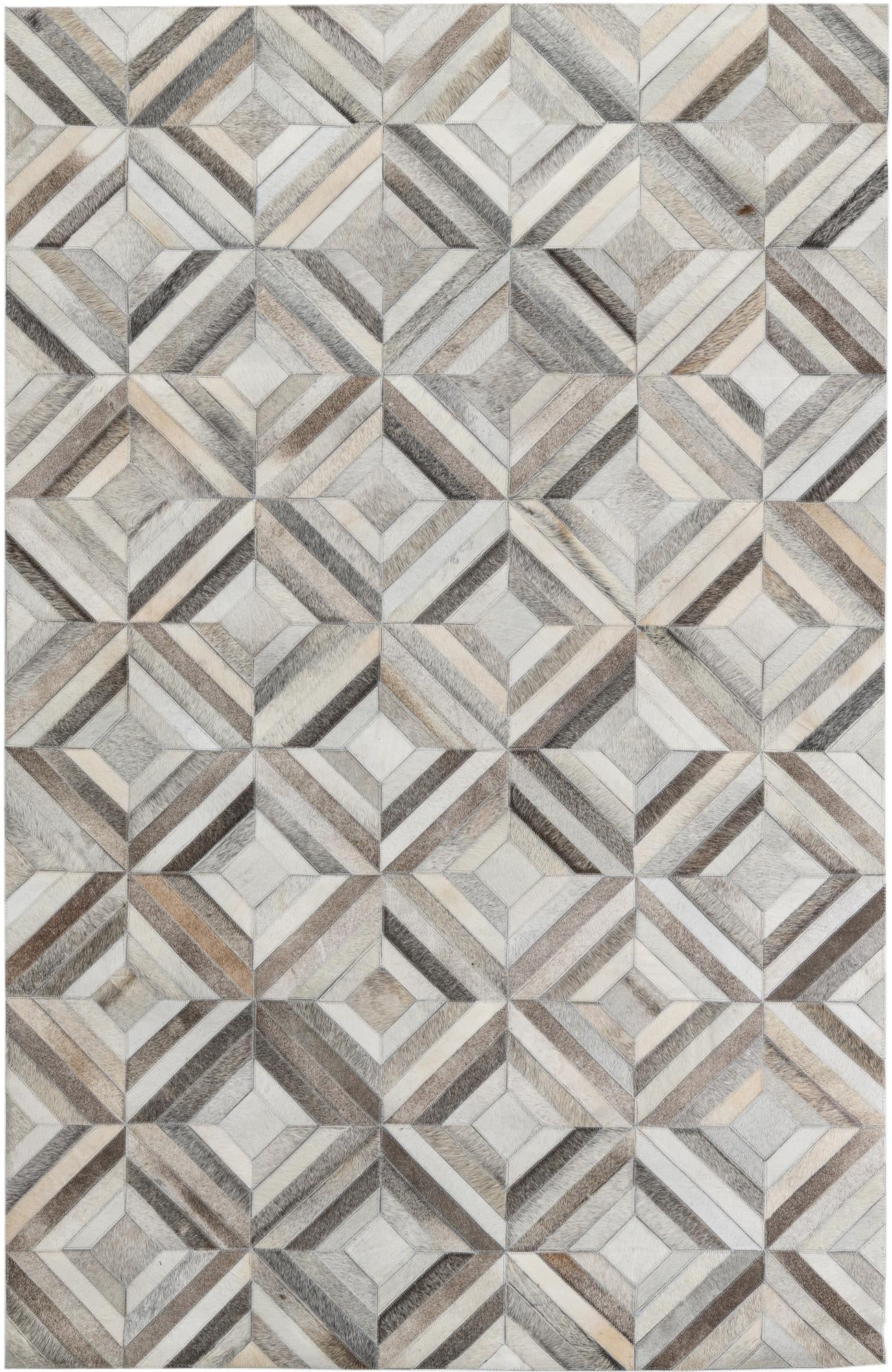 4' 7 x 7' 1 Cowhide Leather Rug