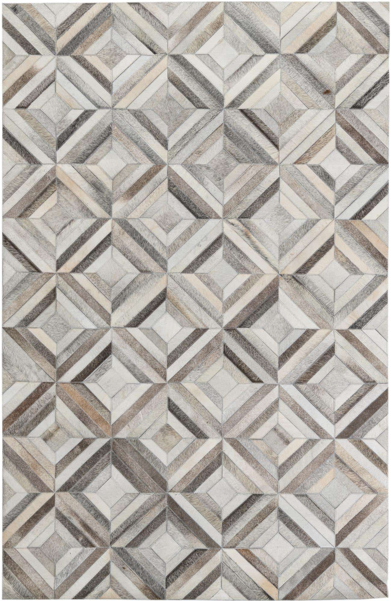 4' 7 x 7' 1 Cowhide Leather Rug