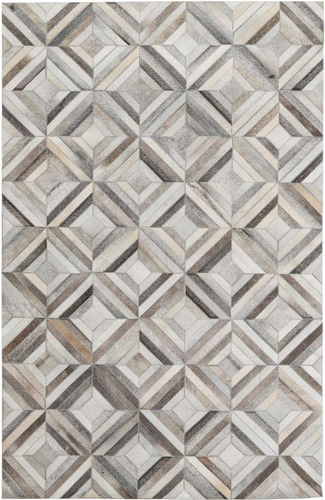 4' 7 x 7' 1 Cowhide Leather Rug