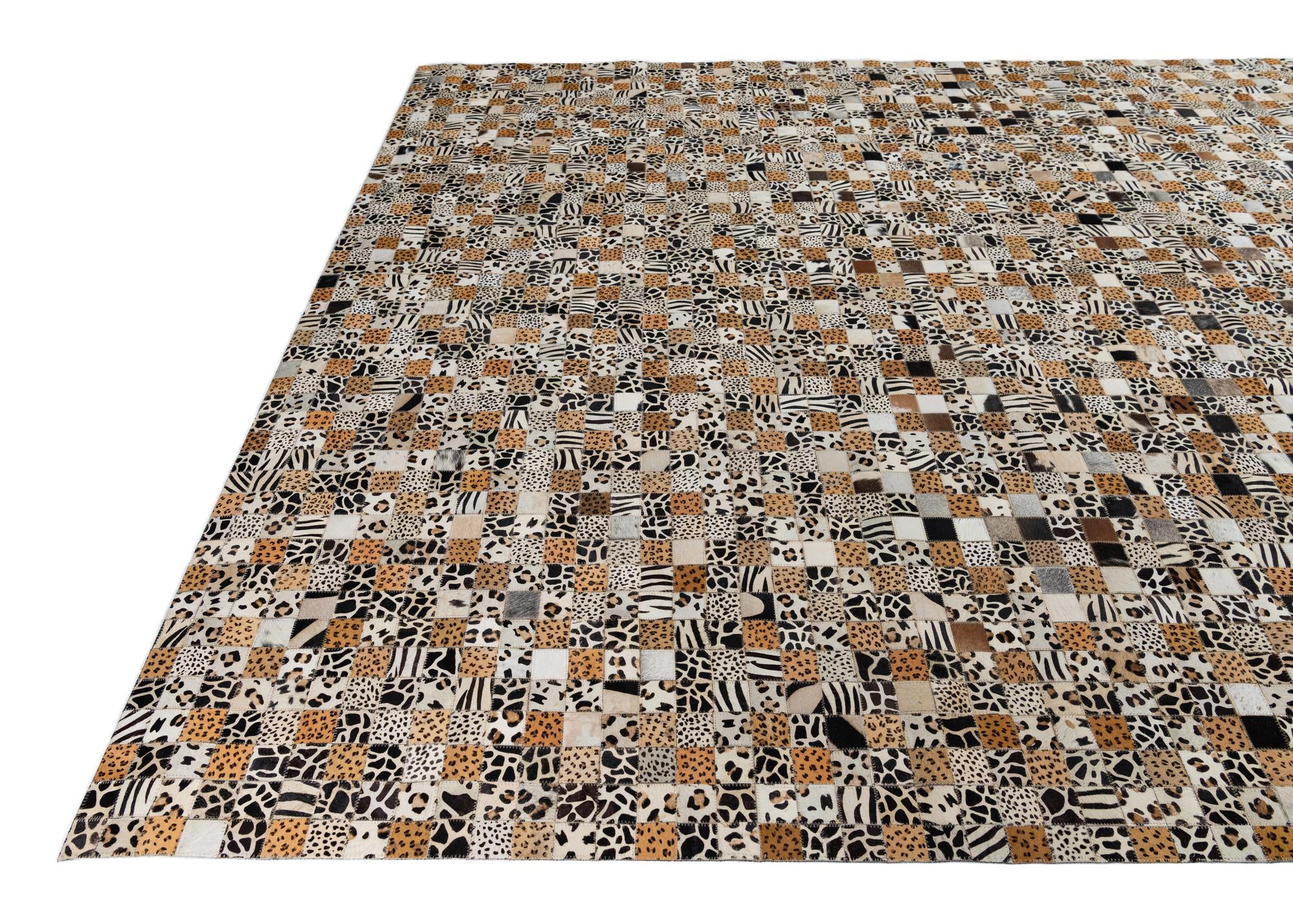 8' x 10' Cowhide Leather Rug