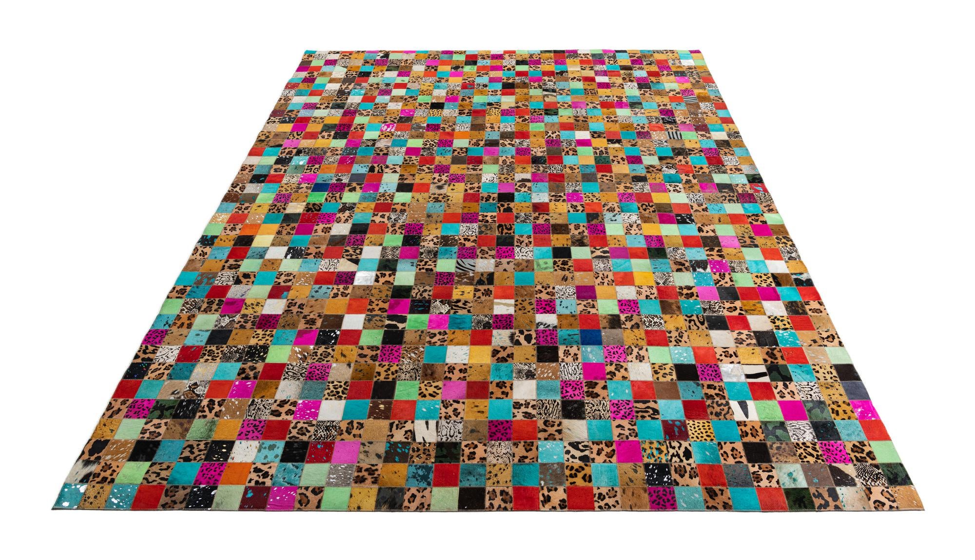 8' 1 x 10' Cowhide Leather Rug