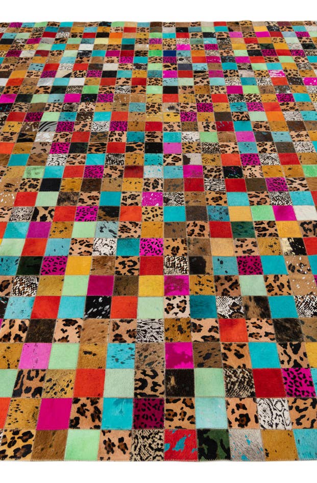 Detail image of 8' 1 x 10' Cowhide Leather Rug