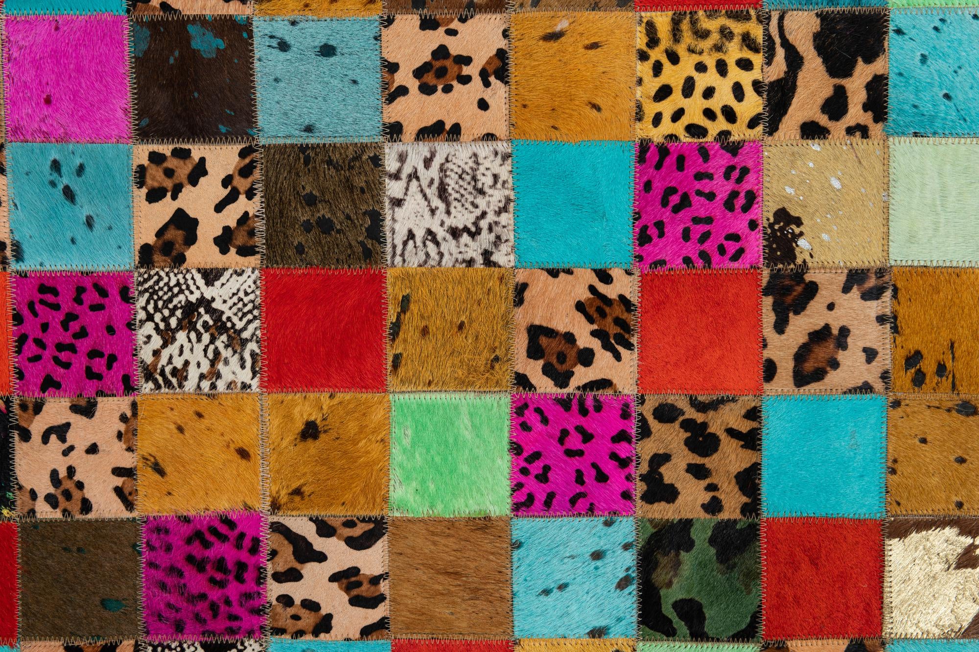 8' 1 x 10' Cowhide Leather Rug