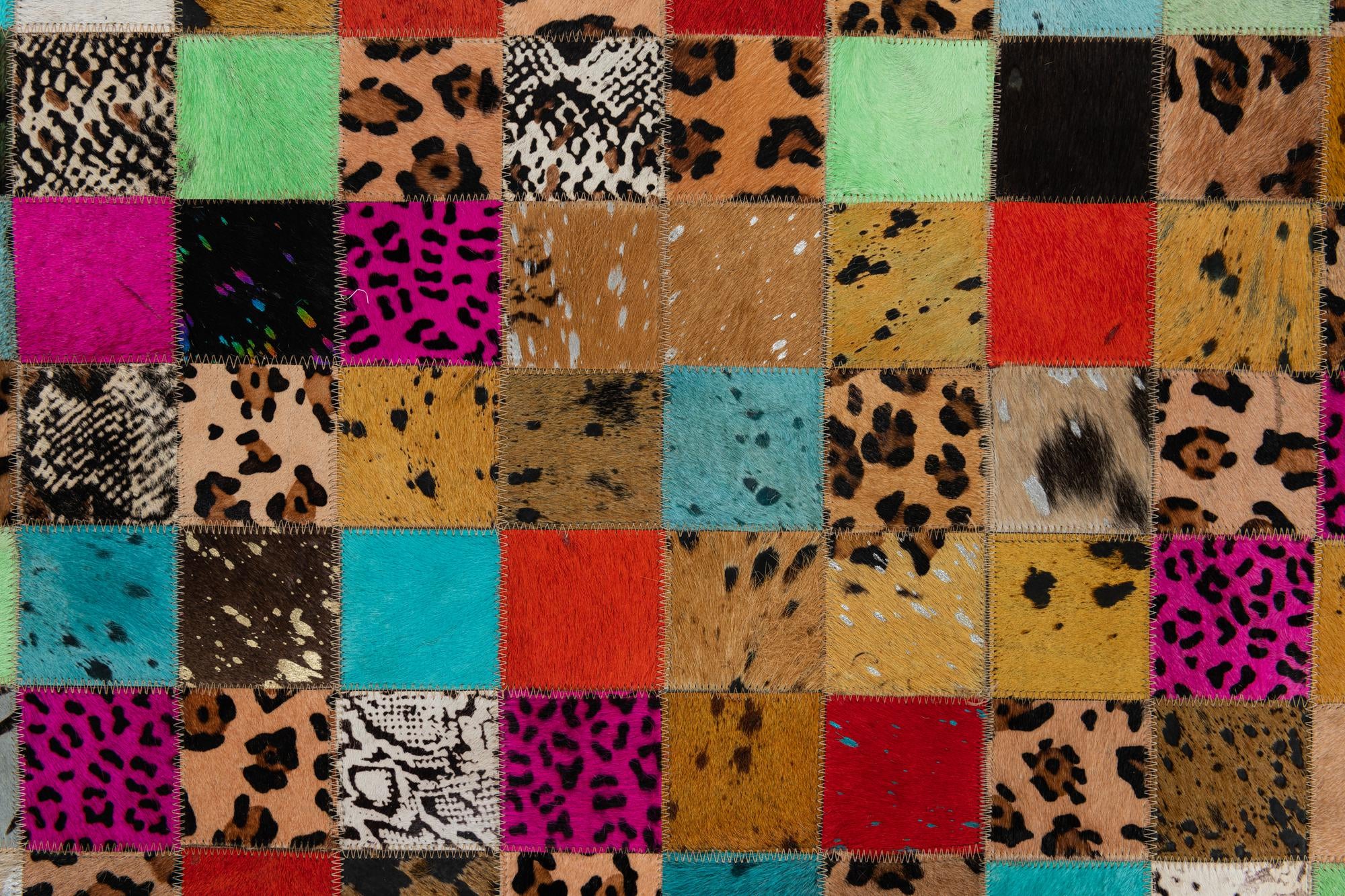 8' 1 x 10' Cowhide Leather Rug