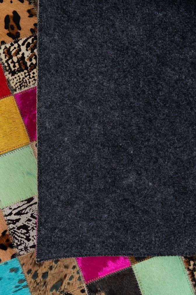 8' 1 x 10' Cowhide Leather Rug