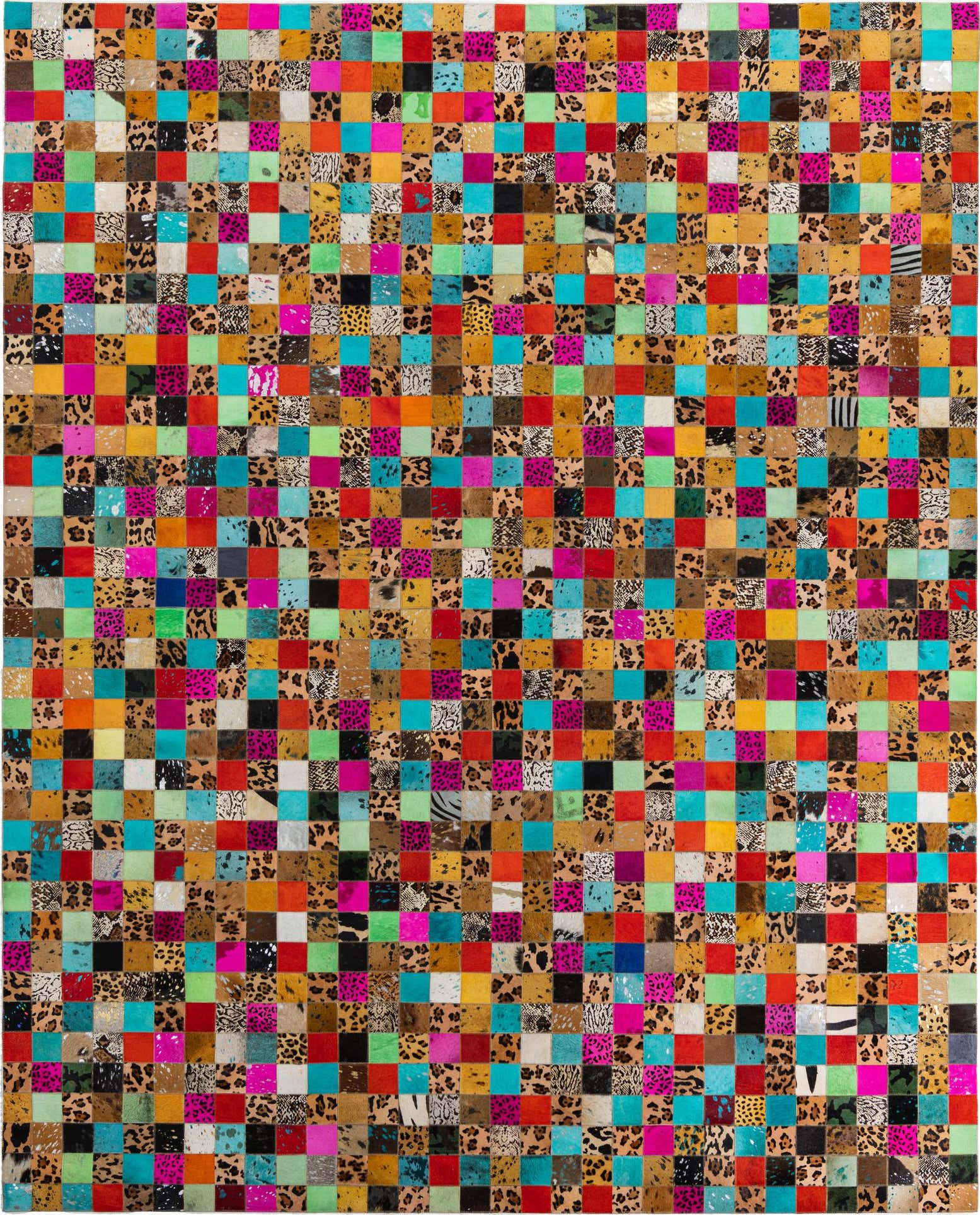 8' 1 x 10' Cowhide Leather Rug