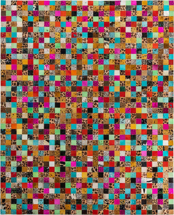 8' 1 x 10' Cowhide Leather Rug