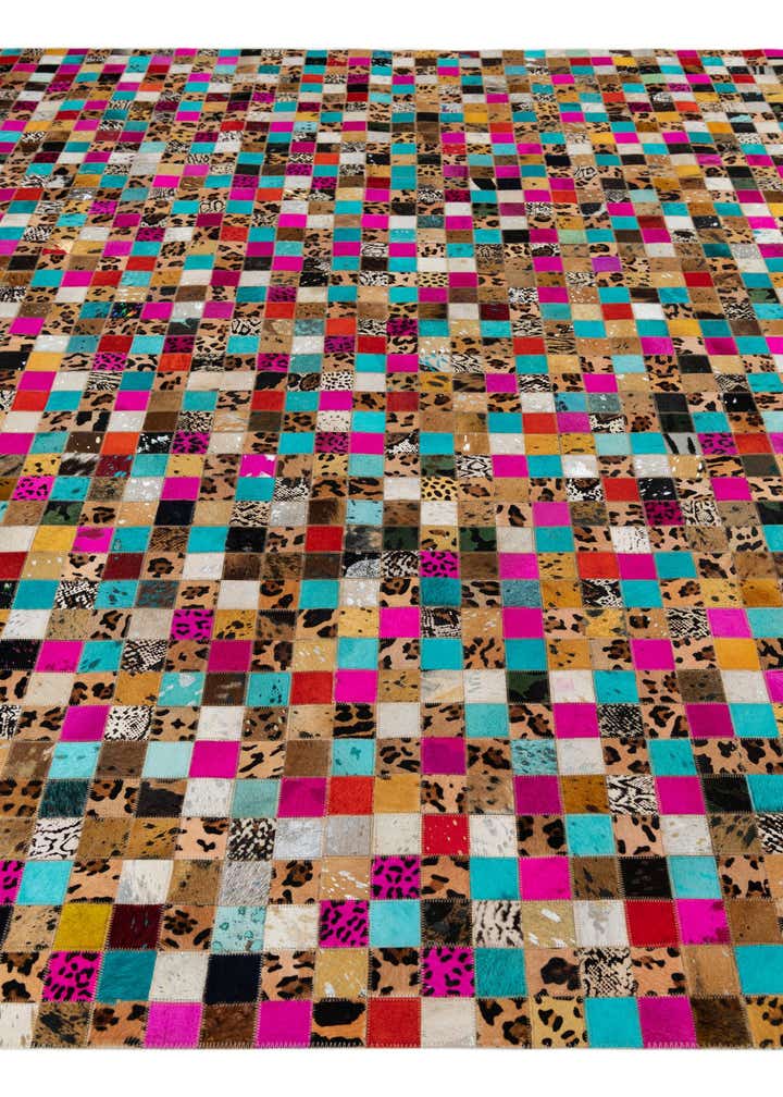 8' x 9' 10 Cowhide Leather Rug