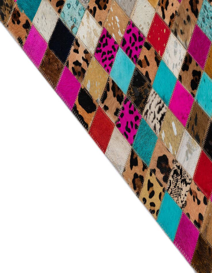 Detail image of 8' x 9' 10 Cowhide Leather Rug